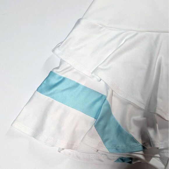 K Swiss Tennis & Pickleball Set Pleated Crew Top & Flounce Skirt Ombre Coastal S - Picture 13 of 15